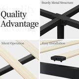 Yaheetech Full Bed Frame Upholstered Bed Frame with Adjustable Diamond Button-Tufted Headboard/3 Drawers Storage, Queen Platform Bed/Strong Wooden Slats, Black Full Bed Yaheetech