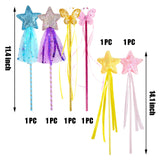 BANBALLON 6 PCS Princess Wand Magic Wand Fairy Dress-up Wand Kit for Girl's Princess Costume Role Play Birthday Party Favor BANBALLON