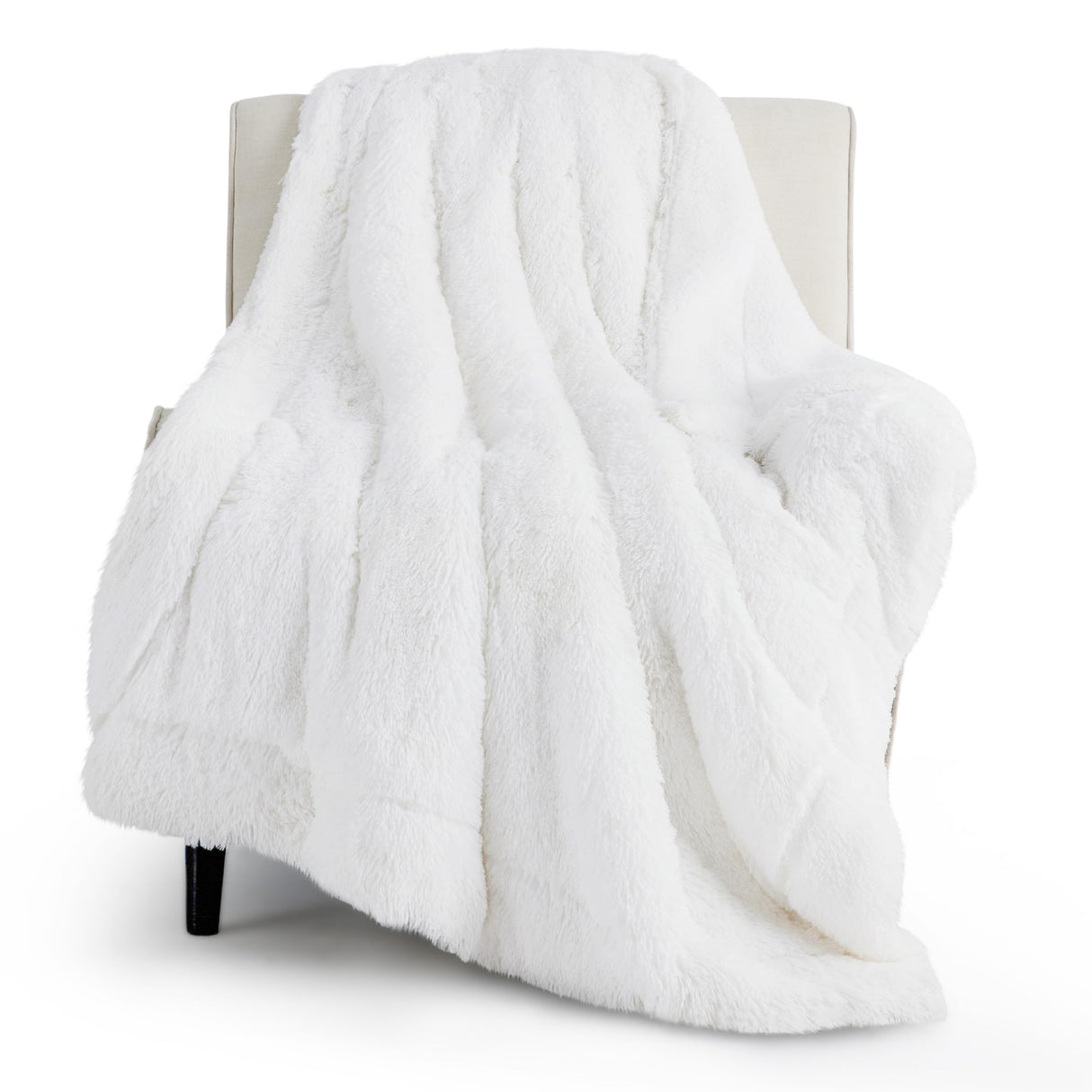 Bedsure Soft White Throw Blanket for Couch, Fluffy White Blankets Fuzzy Fleece Blanket for Sofa Chair, Cozy Sherpa Faux Fur Blanket, White Decor Christmas Blanket White Gifts for Women, Girls, 50x60 Bedsure