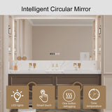 Genpai Bathroom Vanity with Sink Business - 60IN Double Sink Wall Mount Floating | LED Lighted & One-Touch Mirror, Modern Bathroom Vanity, 2 Faucet Genpai