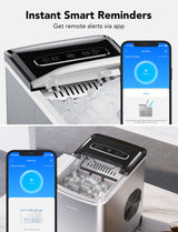 GoveeLife Smart Ice Maker Machine Countertop with Self Cleaning, Voice Remote, 26lbs in 24Hrs, 9 Ice Cubes in 6 Minutes 3 Sizes, Portable Ice Makers with Basket and Scoop, for Home Kitchen Camping RV GoveeLife