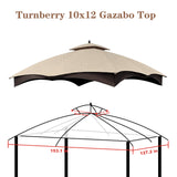 SCOCANOPY Replacement Top for 10x12 FT Gazebo Massillon Biscayne,Cabin-Style L-GZ933PST,Turnberry L-GZ933PCO-L,Tuscany L-GZ933PST-K (Light Beige Ripstop) SCOCANOPY