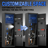 Lnoauys 8-10 Gun Safe for Rifles and Pistols, Gun Cabinets for Rifles and Shotguns, Long Gun Safe for Home Rifle and Pistols with Dual Alarm & Mute Mode, Gun Cabinet with Quick Access and Gun Rack Lnoauys