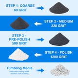 Rock Tumbler Grit and Ceramic Tumbling Media 2 Pounds, Polish Up to 13 lbs. of Rocks, Polish Refill Media Kit, Compatible with Any Tumbler (4 Step + Tumbling Media) eyaeyao