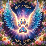 ARPADAMO Angel Wings Diamond Art Kits for Adults,5D Diamond Painting DIY Dog Paw Diamond Art Diamond Painting Kits for Adult,Round Full Drill Diamonds, Diamond Art Kits for Home Decor-13.78x13.78inch ARPADAMO