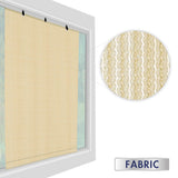 Windscreen4less Outdoor Shade Blinds Patio Roll Up Blackout Shades Exterior Roller Privacy Screen for Pergola Balcony Porch Carport Deck Window, 8' W x 6' L Beige Windscreen4less