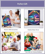 Tree of Life Paint by Numbers Kit for Adults Beginner with Wooden Framed,Adult Paint by Number Kits On Canvas,Adults' Paint-by-Number Kits DIY Oil Painting Kits for Gift Home Wall Decor 12x16 Inch MIRCVSH