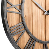 Oldtown Farmhouse Metal & Solid Wood Noiseless Wall Clock (Wood, 24-inch) Oldtown Clocks