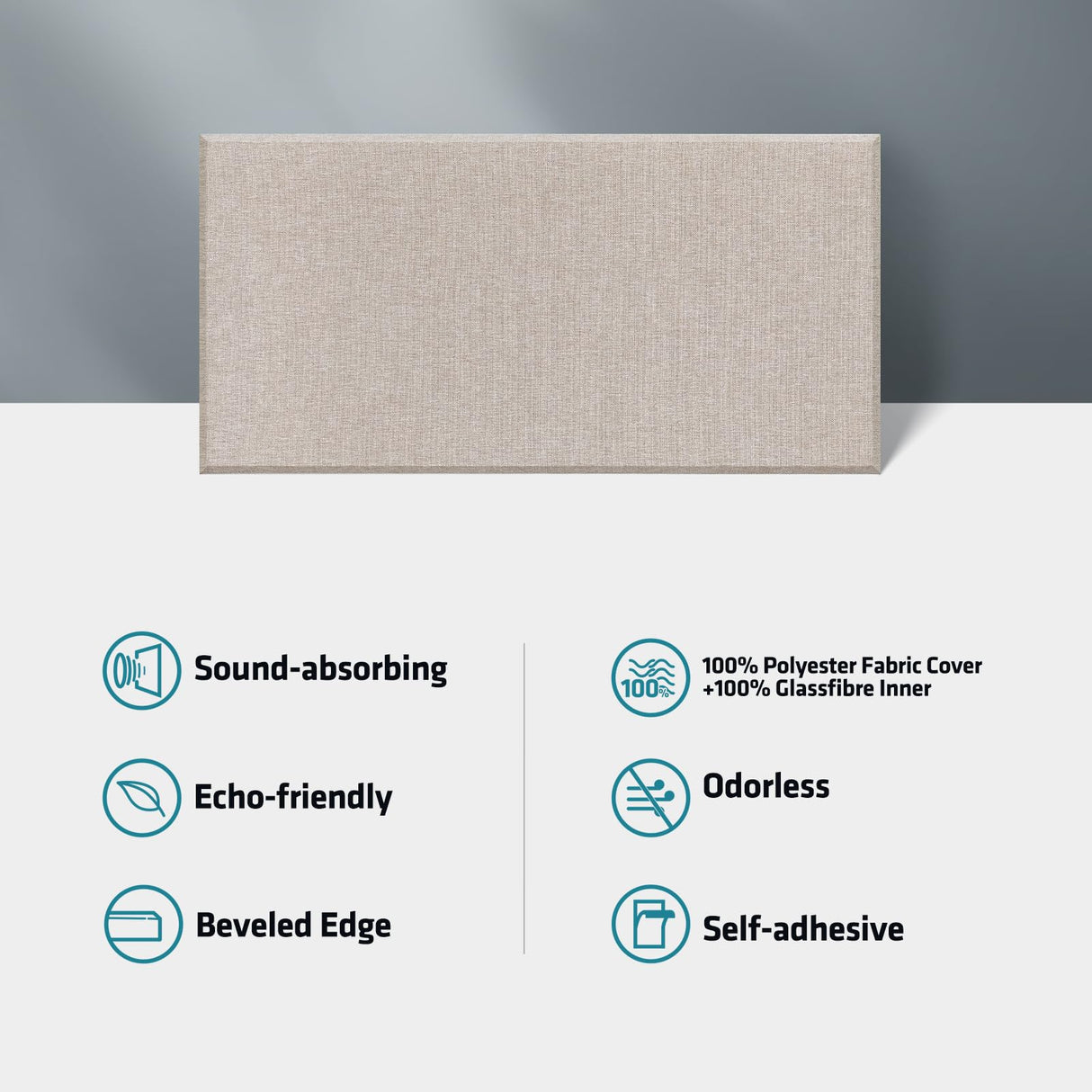 UMIACOUSTICS 4 PCS Acoustic Panels, 2“ Thick 23.6" x 11.8" Fiberglass Sound Wall Panels, Self-adhesive Sound Absorbing Panels for Home Studios, Office, Theater. Light Camel UMIACOUSTICS