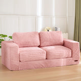 MAXYOYO Bean Bag Chair, Two-Seat Bean Bag Sofa with Pillows and Armrests for Adults, Upholstered Loveseat Floor Sofa Couch Fluffy Chair Bean Bag Couch for Bedroom Living Room, Pink MAXYOYO