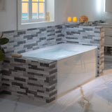 WOODBRIDGE 60" Acrylic Rectangular Alcove Soaking Bathtub in White with Left Drain, Brushed Nickel pop-up Drain Included, LB428-L WOODBRIDGE