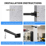 KSWLOR Heavy Punching Bag Wall Mount Hanger, Heavy Duty Boxing Bag Bracket, 360 Swivel Hook Punching Bag Mount Stand for Home or Gym Muay Thai and MMA Training（7 Adjustable Positions） KSWLOR