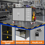 Eltean 55" W Rolling Workbench with 6 Drawers and Storage Cabinet,1000 LB Capacity Heavy Duty Work Bench with Pegboard and Adjustable Shelf,Garage Workbench with Wheels for Repair Shop/Workshop Eltean