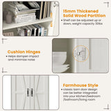 Teekyooly 70" Farmhouse Kitchen Pantry Cabinet, Tall Large Wood Storage Cabinet with 6 Adjustable Shelves, 2 Barn Doors & Drawer for Bathroom, Dining Room, Antique White Teekyooly