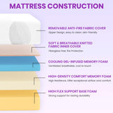 Twin XL Mattress, 12 Inch Gel Memory Foam XL Twin Mattress for Cool Night & Pressure Relief, Removable Washable Cover, Medium Firm & Motion lsolation, Bed in a Box, Made in The USA, CertiPUR-US Pamag pieeoo