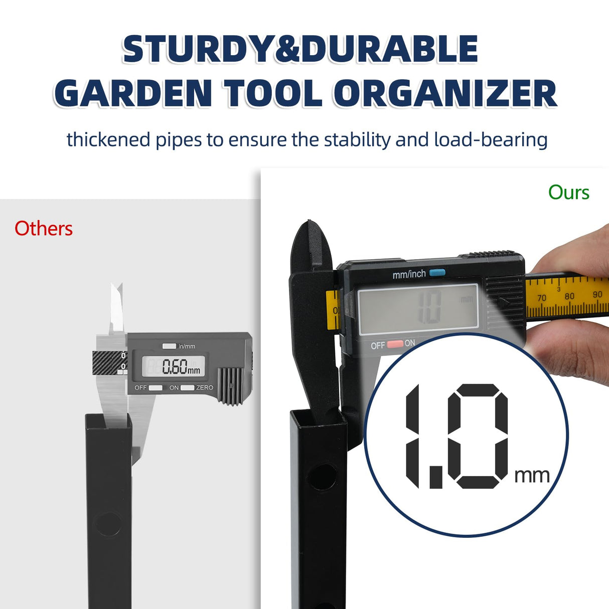 storenization Garden Tool Organizer and Storage, Yard Tool Organizer for Garage Up to 41 Tools, 3-tire Yard Tool Holder Holding Long Handled Tools for Shed Garden Outdoor storenization