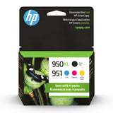 Original HP 951 Cyan, Magenta, Yellow / 950XL Black Ink Cartridges (4-pack) | Works with HP OfficeJet 8600 Series; HP OfficeJet Pro 251dw, 276dw, 8100, 8600 Series | Eligible for Instant Ink | C2P01FN HP