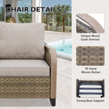 EAGLE PEAK Wicker Outdoor Patio Sofa Modern Rattan Patio Furniture Loveseat for Backyard Deck Porch Balcony, 2 Seat Loveseat, Brown/Gray EAGLE PEAK