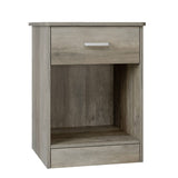 FOTOSOK Nightstand Set of 2, 2-Tier Side Table with Drawer and Storage Shelf, Bedside Table End Table, Modern Night Stand for Bedroom, Home Office,Vintage Grey FOTOSOK