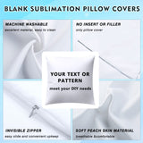 Beclumas10 Pack 15.7"x15.7" Sublimation Blanks Pillow Cases, Cushion Covers Blanks, Pillow Covers for Heat Transfer, DIY Custom Picture Pillow Covers with Invisible Zip (White) Beclumas