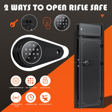Kaer 10-14 Gun Safe,Gun Safe for Shotguns,Gun Safes for Rifle and Pistols,Long Gun Cabinet for Rifles Safes and Shotguns with Digital Keypad,3 Adjustable Shelves,LED Light(Unassembled) KAER