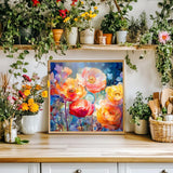 WEMEON Framed Paint by Number Kit for Adults-Easy Paint by Numbers Kit for Adults Beginner, Simple Paint by Numbers Flower for Gift Home Wall Decor (10x10Inch) WEMEON