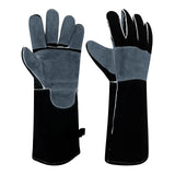 16" Leather Welding Gloves, Fire and Heat Resistant Long Sleeve Welding Gloves, For Mig, Gas, BBQ, Oven, Grill, Fireplace, Baking Mitts, Fireplace, Animal Training, Animal Handling luvaswel