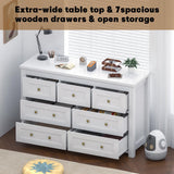 BORNOON 7-Drawer Dresser for Bedroom, Chest of Drawers with Ample Storage, Modern Farmhouse-Style Wooden Dresser for Bedroom, Hallway, Entryway, Closet (White) BORNOON