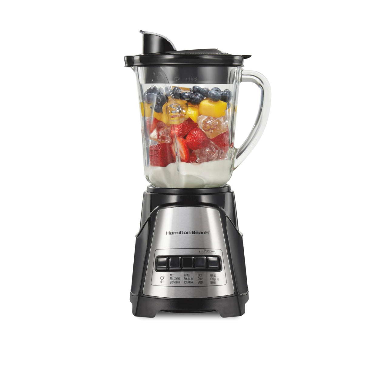 Hamilton Beach Power Elite Wave Action Blender For Shakes and Smoothies, 40 Oz Glass Jar, 12 Functions Including Puree, Crush Ice, Black, 700 Watts, Black (58148A) Hamilton Beach
