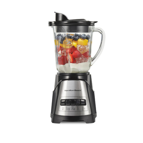 Hamilton Beach Power Elite Wave Action Blender For Shakes and Smoothies, 40 Oz Glass Jar, 12 Functions Including Puree, Crush Ice, Black, 700 Watts, Black (58148A) Hamilton Beach