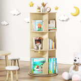 BIERUM Rotating Bookshelf Tower for Kids, 360° Display 3 Tier Spinning Bookshelf Storage Round Carousel, Small Rotating Bookcase, Revolving Bookshelf for Kids Room, Bedroom, Living Room BIERUM