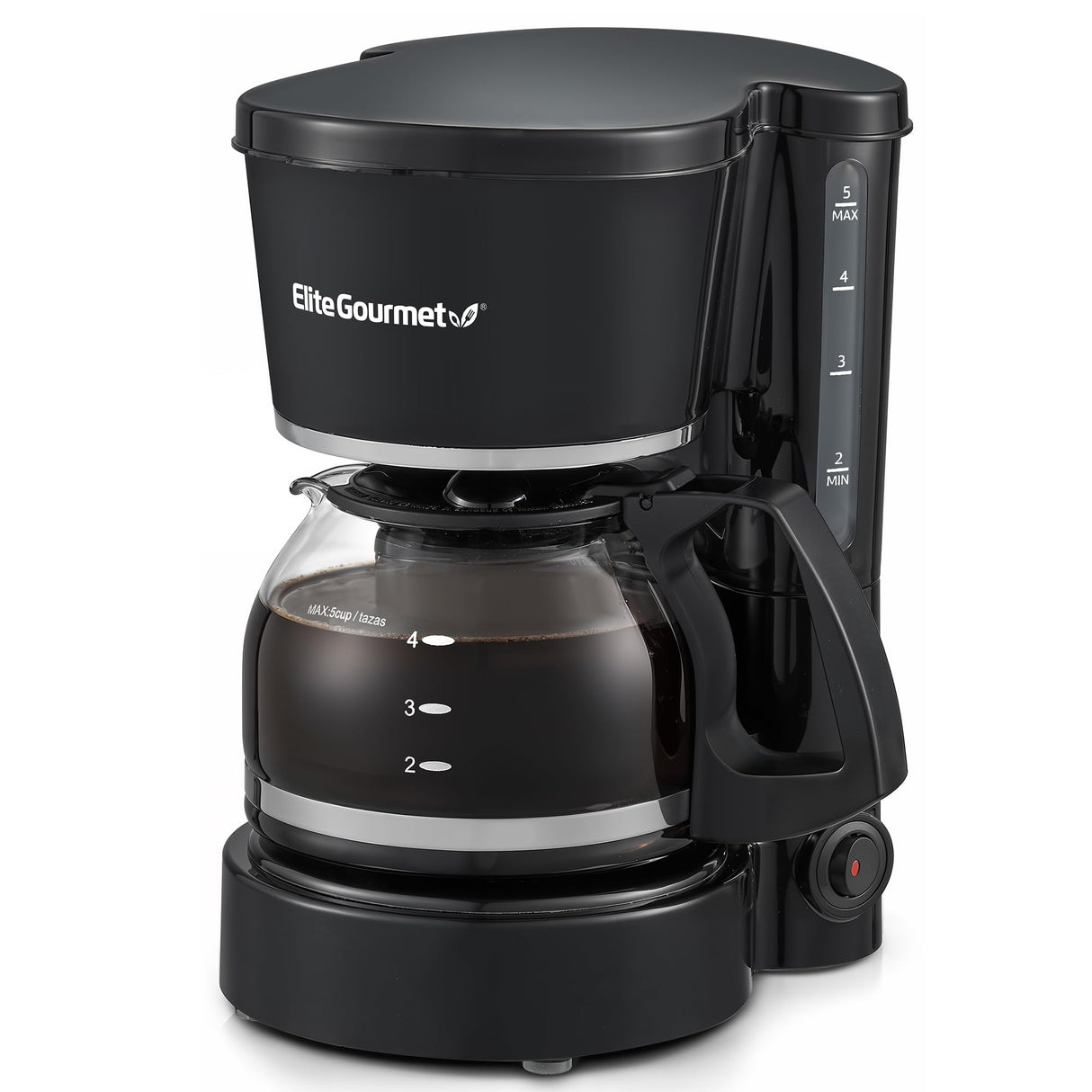 Elite Gourmet EHC-5055 Automatic 5-Cup Brew & Drip Coffee Maker with Pause N Serve Reusable Filter, On/Off Switch, Water Level Indicator Elite Gourmet