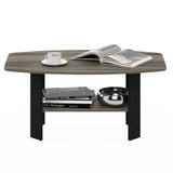 Furinno Simple Design Coffee Table, French Oak Grey/Black Furinno