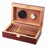 Handmade Cigar Humidor Cigar Box Wood Humidor Holds 10-20 Cigars Desktop Box Humidor with Hygrometer and Humidifier Front-Mount Clasp Lock Bald Eagle