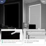 MoDanCeQ Blackout Roller Shades for Windows - Cordless Linen Fabric Roller Blinds, Thermal Insulated, UV Protection, Custom Window Shades for Home, Office, Door, Black, Custom Sizes MoDanCeQ