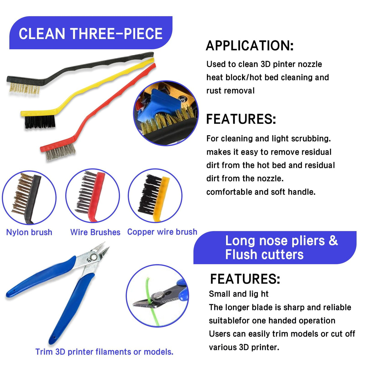 23Pcs 3D Printer Tool Kit 3D Printing Accessories 3D Print Nozzle Cleaning Kit Includes Debur Tool Removal Tool Suitable for Burnishing Cleaning Finishing.3D Print Tool Kit. Kitnish