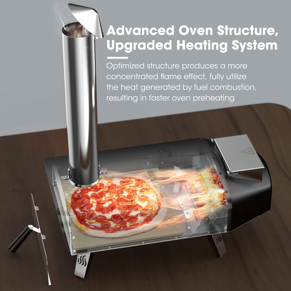 Mimiuo Outdoor Pizza Oven Wood Pellet 12" Pizza Ovens with Pizza Stone and Pizza Peel, Portable Wood-Fired Pizza Oven Pizza Stove for Backyard and Outside (Classic W-Oven Series) Mimiuo