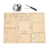 MPIUET 3D Wooden Wind-up Music Box Puzzles, Clockwork Musical Mechanism Movement Little House, 3D Jigsaw Teaser Puzzles, Log Cabin DIY Wood Model Kits for Adults MPIUET