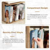 Emfogo Record Player Stand with Vinyl Storage, Turntable Wall Mount for 80-100 Albums, 3-Compartment Holder, Carbonized Black Emfogo