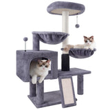 ROYPET Multi Level Cat Trees with Cat Houses Hammock ScratchingPosts,Grey … Roypet