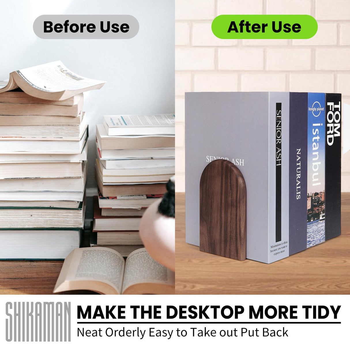 Book Ends,Bookends Wood Book Ends Universal Economy Bookend (1, Medium) shikaman