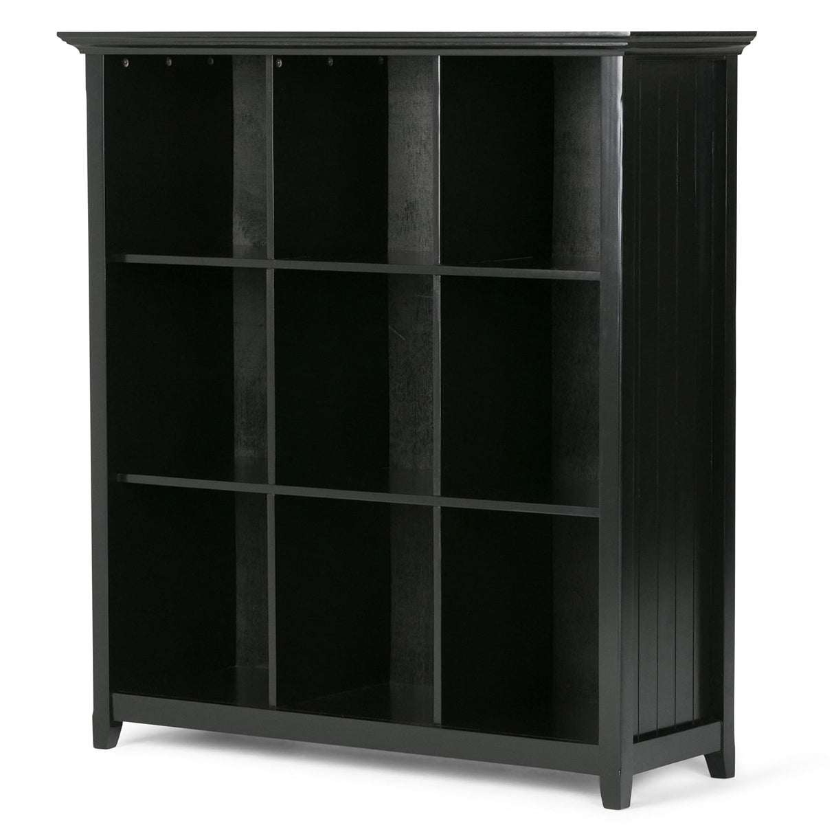 SIMPLIHOME Acadian SOLID WOOD 44 Inch Transitional 9 Cube Bookcase and Storage Unit in Black, For the Living Room, Study Room and Office SIMPLIHOME