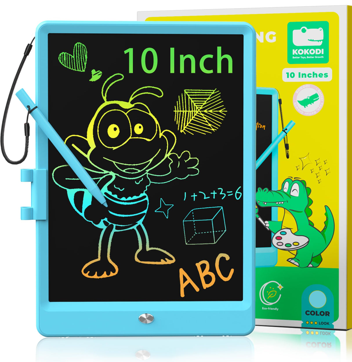 KOKODI LCD Writing Tablet, Valentines Day Gifts for Kids，10 Inch Colorful Toddler Doodle Board Drawing Tablet, Erasable Reusable Electronic Drawing Pads, Educational and Learning Toys for Kids KOKODI