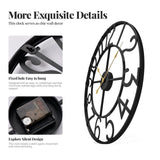 Large Wall Clock for Living Room Kitchen Mantel Decor, 30 Inch Decorative Wall Clock Silent Non Ticking Battery-Operated Metal Round Modern Black Wall Clocks Arabic Numerals Cuspin