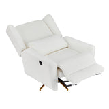 Christopher Knight Home Dolia Boucle Fabric Upholstered 360° Swivel Chair, Push-Back Power Recliner Chair, Iron Recliner Sofa with Rotation, Living Room Lounge Sofa, Adjustable Backrest, Beige+Gold Christopher Knight Home