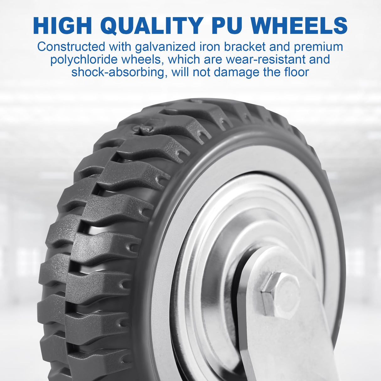 Iglobalbuy 6 Inch Heavy Duty Swivel Caster Wheels 4Pack (2 w/Brakes, 2 No Brakes), 360° Rotation Top Plate, Iron 6 Inch Anti-Skid Wheel Caster Replacement for Cart Furniture Workbench Iglobalbuy