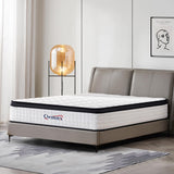 QEMNX 12 Inch Queen Hybrid Mattress – Medium Firm, Memory Foam & Responsive Pocket Springs, Enhanced Edge Support, Motion Isolation, Pressure Relief, Eco-Friendly, Compressed for Easy Setup QEMNX
