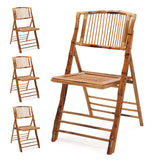 VINGLI Bamboo Folding Chair, Foldable Dining Chair for Outdoor & Indoor, Patio, Porch, Wedding, Party, Event (4 Pack) … VINGLI