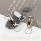Framendino, 40 Pack Sublimation Blanks Keychains Metal Bottle Opener Transfer Rectangle Aluminum Keychain Key Rings for DIY Custom Personalized Sublimation Photo Framendino