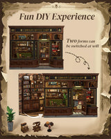 Cutefun Book Nook Kit - DIY Miniature Doll House Kit, Book Nook Kits for Adults, 3D Wooden Puzzle Bookend Bookshelf with LED Light for Cafe Crafts Lovers (Corner Coffee Shop) Cutefun